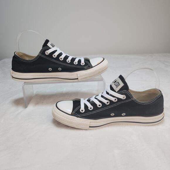 Converse All Star Shoes Womens 9.5 Black White Low Tops Classic Grunge Preppy - Picture 3 of 14
